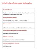 Test Bank for Egan's Fundamentals of Respiratory Care 