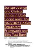 2026&sol;2027 Utah Social Work Law & Ethics Test Bank &vert; Jurisprudence & Unified R156-60e Framework