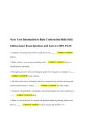 Nccer Core Introduction to Basic Construction Skills Sixth Edition Latest Exam Questions and Answers