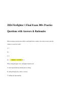 2026 Firefighter 1 Final Exam 300&plus; Practice Questions with Answers & Rationales