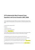 ATI Fundamentals Most Frequent Exam Questions and Correct Answers 2025 -2026