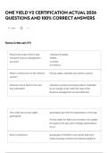 ONE YIELD V2 CERTIFICATION ACTUAL 2026 QUESTIONS AND 100&percnt; CORRECT ANSWERS