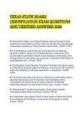 TEXAS STATE BOARD CERTIFICATION EXAM QUESTIONS AND VERIFIED ANSWERS 2026&period;pdf&NewLine;&NewLine;