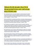TEXAS STATE BOARD PRACTICE&NewLine;EXAM QUESTIONS AND DETAILED&NewLine;SOLUTIONS 2026
