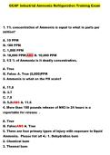 GCAP Industrial Ammonia Refrigeration Training Exam Questions and Answers 2023 with complete solution&NewLine;