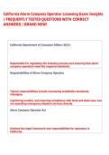 California Alarm Company Operator Licensing Exam Insights &NewLine;&vert; FREQUENTLY TESTED QUESTIONS WITH CORRECT &NewLine;ANSWERS &vert; BRAND NEW&excl; 