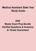 Medical Assistant State Test Study Guide &ndash; Complete Exam Preparation & Revision Notes &lpar;2026&rpar;