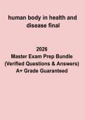 Human Body in Health and Disease &ndash; Complete Revision Notes & Final Exam Study Guide &lpar;2026&rpar;