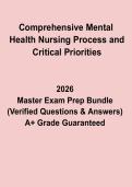 Comprehensive Mental Health Nursing Process & Critical Priorities &ndash; Psychiatric Nursing Revision Notes &lpar;2026&rpar;