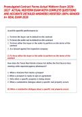  Promulgated Contract Forms Actual Midterm Exam 2026&NewLine;2027  ACTUAL MIDTERM EXAM WITH COMPLETE QUESTIONS &NewLine;AND ACCURATE DETAILED ANSWERSVERIFIED 100&percnt; GRADED &NewLine;A&plus; REAL EXAM 2026 