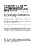 ACLS RENEWAL QUESTIONS AND ANSWERS WITH COMPLETE SOLUTIONS 100&percnt; CORRECT RATED A&plus; &vert;&vert;UPDATED 2026