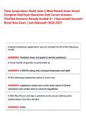 Texas Jurisprudence Dental Exam &vert;&vert; Most Recent Exam Actual &NewLine;Complete Real Exam Questions And Correct Answers &NewLine;&lpar;Verified Answers&rpar; Already Graded A&plus; &vert; Guaranteed Success&excl;&excl; &NewLine;Brand New Exam &vert; Just Released&excl;&excl; 2026-2027  