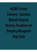 HAZMAT Incident Command Hazardous Materials Response Structure Procedures and Emergency Study Guide Practice Questions and Answers Complete Exam Prep 2025&sol; 2026