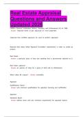 Real Estate Appraisal Questions and Answers Updated 2026