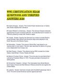 WWI CERTIFICATION EXAM QUESTIONS AND VERIFIED ANSWERS 2026&period;pdf&NewLine;&NewLine;