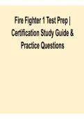 Fire Fighter 1 Test Prep Certification Study Guide Practice Questions and Answers Complete Exam Prep 2025&sol; 2026