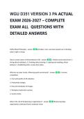 WGU D351 VERSION 3 PA ACTUAL &NewLine;EXAM 2026-2027 &ndash; COMPLETE &NewLine;EXAM ALL  QUESTIONS WITH &NewLine;DETAILED ANSWERS 
