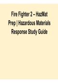 Fire Fighter 2 HazMat Prep Hazardous Materials Response Study Guide Practice Questions and Answers Complete Certification Exam Prep 2025&sol; 2026