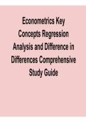 Econometrics Key Concepts Regression Analysis and Difference in Differences Comprehensive Study Guide Practice Questions and Answers Complete Exam Prep 2025&sol; 2026