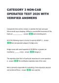 CATEGORY 3 NON-CAB &NewLine;OPERATED TEST 2026 WITH &NewLine;VERIFIED ANSWERS 