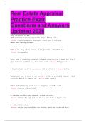 Real Estate Appraisal Practice Exam Questions and Answers Updated 2026