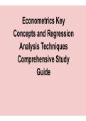 Econometrics Key Concepts and Regression Analysis Techniques Comprehensive Study Guide Practice Questions and Answers Complete Exam Prep 2025&sol; 2026