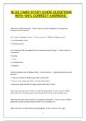 BLUE CARD STUDY GUIDE QUESTIONS WITH 100&percnt; CORRECT ANSWERS &period;