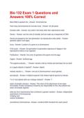 Bio 132 Exam 1 Questions and Answers 100&percnt; Correct