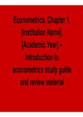 Econometrics Chapter 1 Introduction to Econometrics Study Guide Practice Questions and Answers Complete Exam Prep 2025&sol; 2026