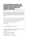 ACLS &lpar;ADVANCED CARDIAC LIFE SUPPORT&rpar; MED SURG QUIZ WITH COMPLETE SOLUTIONS 100&percnt; CORRECT RATED A&plus;