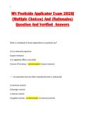 MN Pesticide Applicator Exam 2026&vert;&NewLine;&lpar;Multiple Choices&rpar; And &lpar;Rationales&rpar;&NewLine;Question And Verified Answers