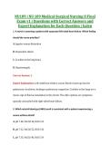 NU189 &vert; NU 189 Medical-Surgical Nursing II Final &NewLine;Exam v1 &vert; Questions with Correct Answers and &NewLine;Expert Explanation for Each Question &vert; Galen 