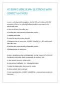 ATI BOARD VITALS EXAM QUESTIONS WITH CORRECT ANSWERS