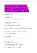Real Estate Appraisal Exam 1 Questions and Answers Updated 2026