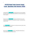 NCCER Hand Tools Newest Actual&NewLine;Exam Questions And Answers 2026 