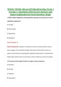 NU606 &vert; NU606 Advanced Pathophysiology Exam 1 &NewLine;Version 1 &vert; Questions with Correct Answers and &NewLine;Expert Explanation for Each Question &vert; Regis 