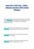 Galen NSG 3100 Exam 1 2026 &ndash;&NewLine;Authentic Questions With Verified&NewLine;Solutions 