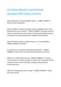 GA Claims Adjuster Licensing Exam Questions With Correct Answers