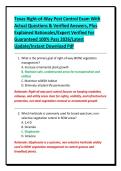 Texas Right-of-Way Pest Control Exam With&NewLine;Actual Questions & Verified Answers&comma; Plus&NewLine;Explained Rationales&sol;Expert Verified For&NewLine;Guaranteed 100&percnt; Pass 2026&sol;Latest&NewLine;Update&sol;Instant Download Pdf