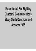  Essentials of Fire Fighting Chapter 2 Communications Study Guide Questions and Answers Complete Exam Prep Practice 2025&sol; 2026