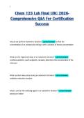 Chem 123 Lab Final UBC 2026-&NewLine;Comprehensive Q&A For Certification&NewLine;Success 