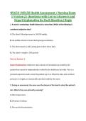 NU650 &vert; NU650 Health Assessment &sol; Nursing Exam &NewLine;1 Version 2 &vert; Questions with Correct Answers and &NewLine;Expert Explanation for Each Question &vert; Regis 