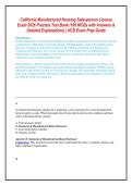 California Manufactured Housing Salesperson License &NewLine;Exam 2026 Practice Test Bank &lpar;100 MCQs with Answers & &NewLine;Detailed Explanations&rpar; &vert; HCD Exam Prep Guide &NewLine;