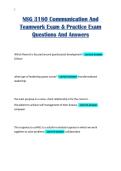 NSG 3180 Communication And&NewLine;Teamwork Exam & Practice Exam&NewLine;Questions And Answers 