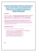 California Manufactured Housing Salesperson Exam Questions & Answers &vert; State Law & Compliance Review