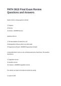 PATH 3610 Final Exam Review Questions and Answers