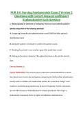 NUR 101 Exam 2 V1&comma; V2 & V3 &vert; NUR 101 Nursing Fundamentals Exam 2 &vert; Saint Paul&rsquo;s School of Nursing &vert; Complete Exam Bundle with Detailed Verified Answers