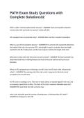 PATH Exam Study Questions with Complete Solutions