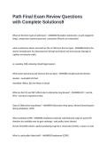 Path Final Exam Review Questions with Complete Solutions