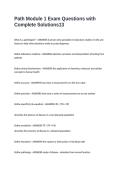 Path Module 1 Exam Questions with Complete Solutions